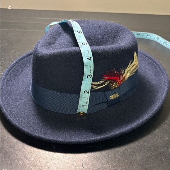 Scala Navy Blue Fedora Hat - size small - Picture 9 of 11